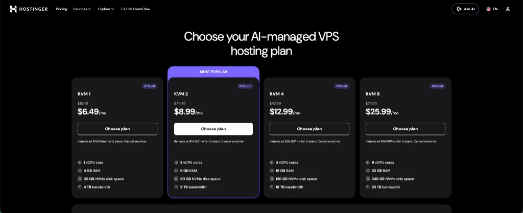 Choosing a Hostinger KVM VPS plan | Toi La Tung, toilatung, Nguyen Thanh Tung