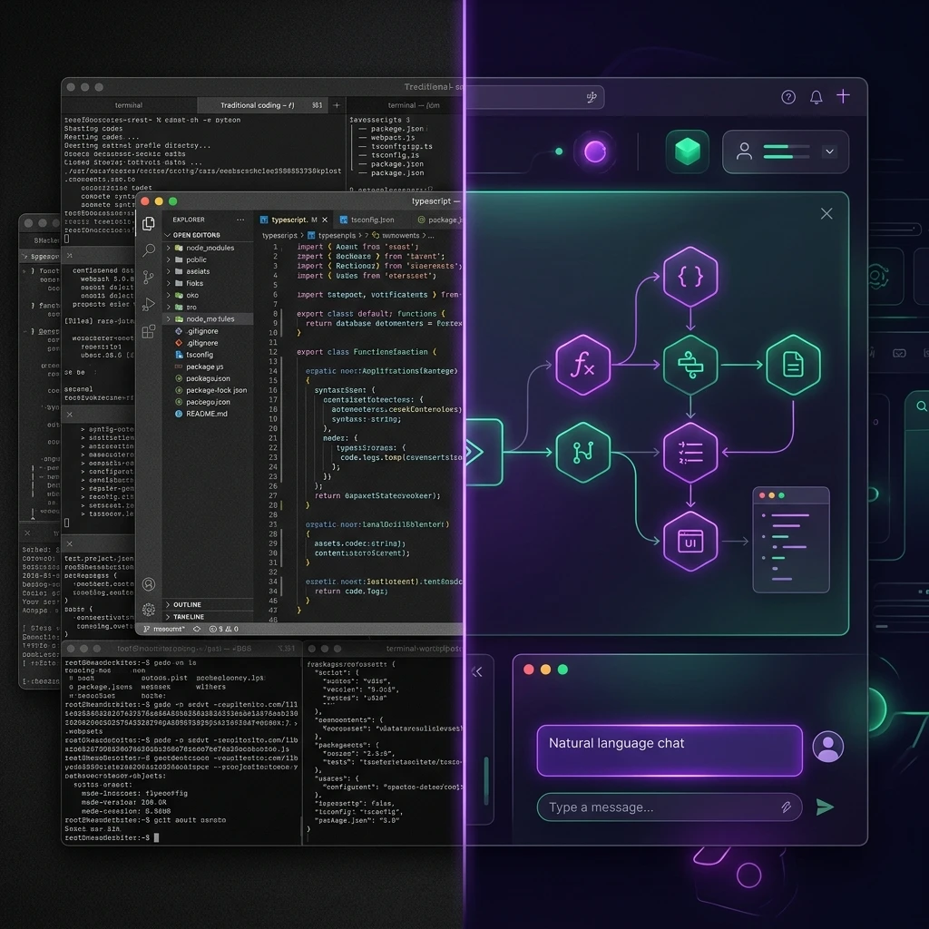 Minh họa sự khác biệt giữa gõ code truyền thống và Vibe Coding | Tôi là Tùng, toilatung, Nguyễn Thanh Tùng, Tùng Sóc Sơn