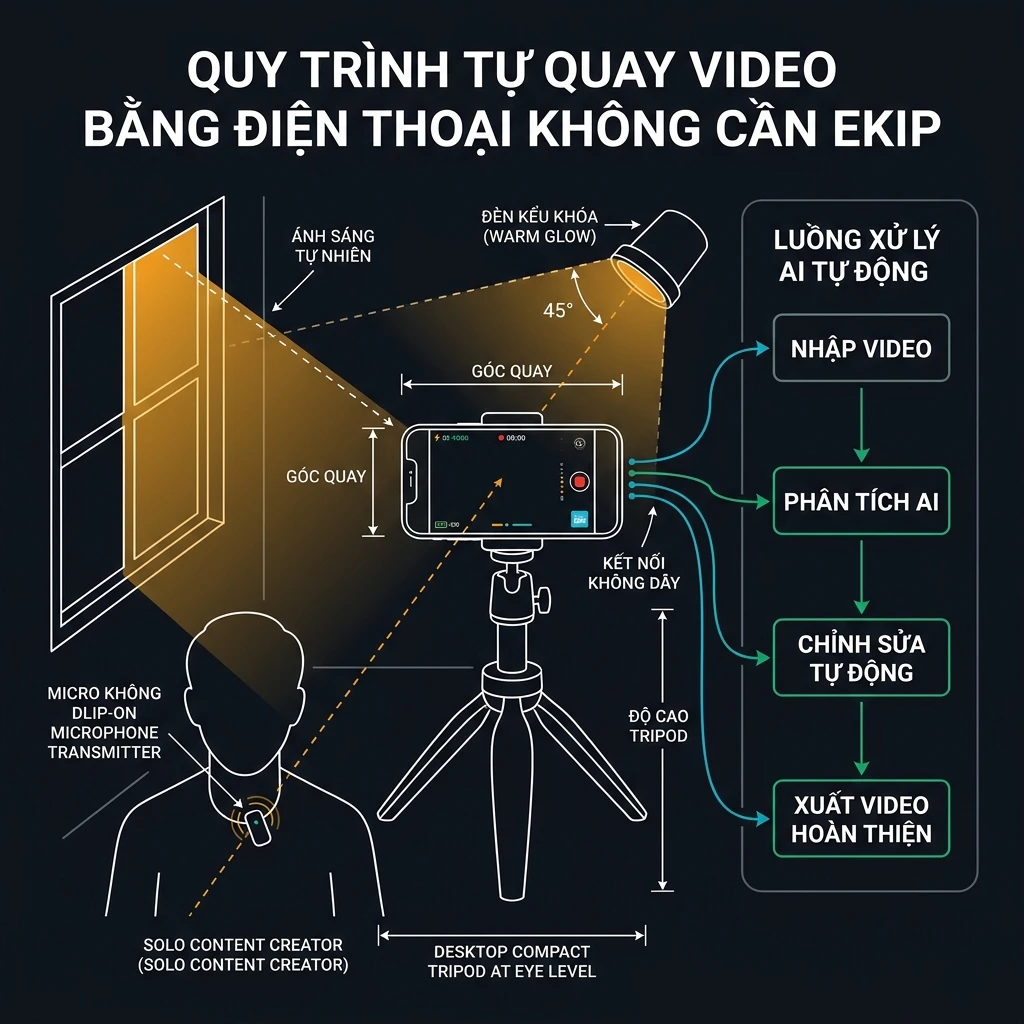 Tự quay video bằng điện thoại: Không cần ekip, AI tự dựng