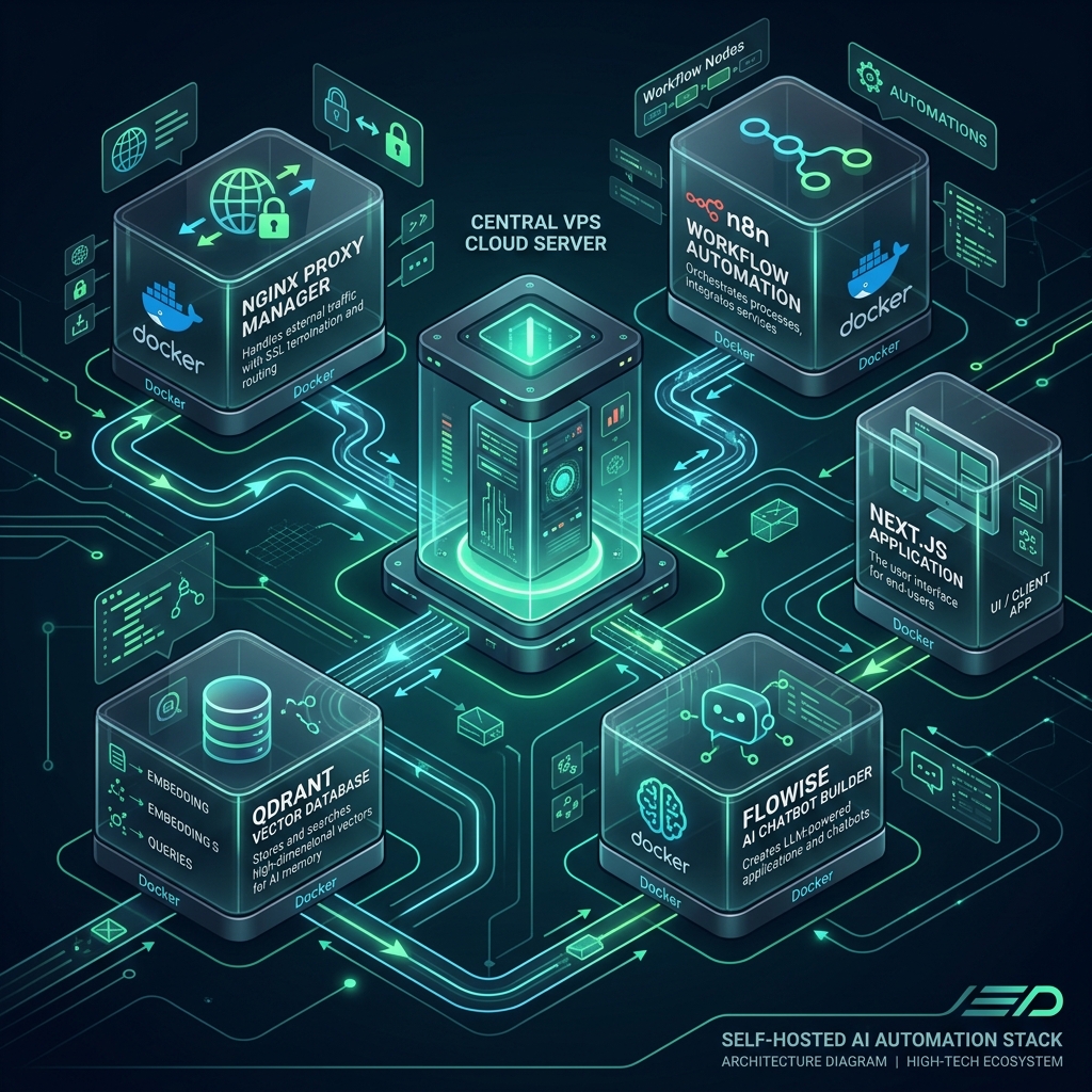 Self-Hosted AI Stack Architecture Diagram | Tôi là Tùng, toilatung, Nguyễn Thanh Tùng, Tùng Sóc Sơn